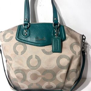 COACH F25183 Ashley Satin Shoulder Bag Purse Large